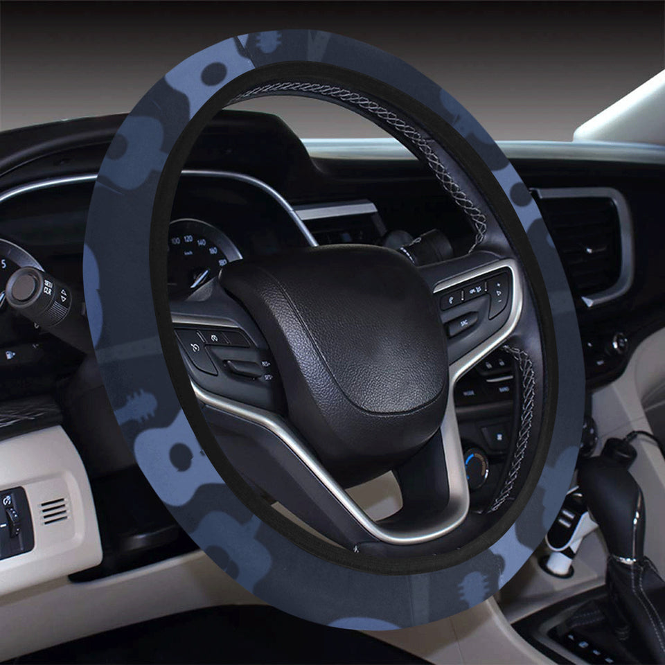 Blue Theme guitar pattern Car Steering Wheel Cover