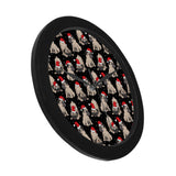 Christmas Pugs Santa_s red cap pattern Elegant Black Wall Clock
