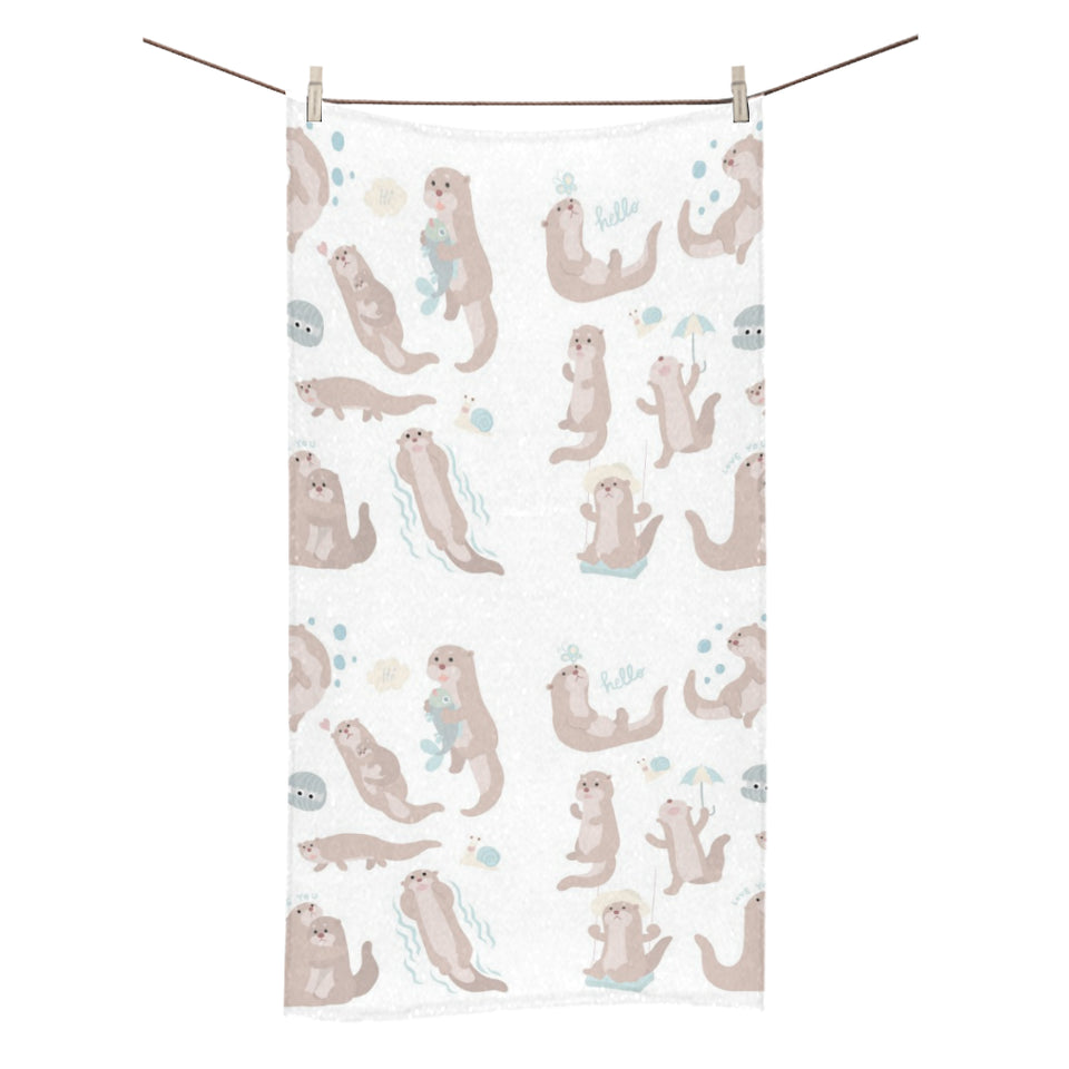 Cute sea otters pattern Bath Towel