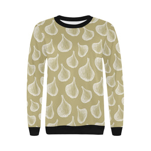 Garlic design pattern Women's Crew Neck Sweatshirt