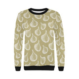 Garlic design pattern Women's Crew Neck Sweatshirt