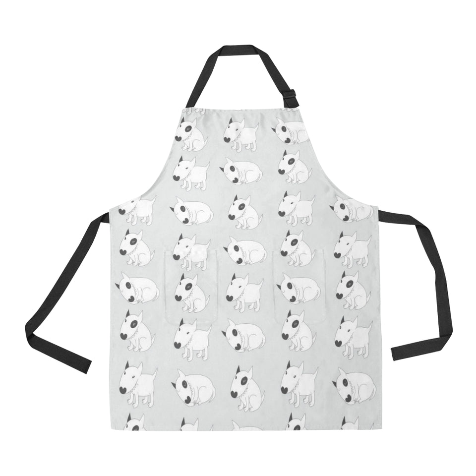 Bull Terrier Pattern Print Design 01 All Over Print Adjustable Apron