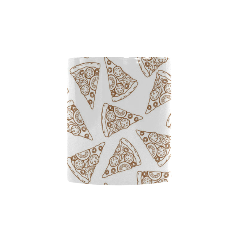 Hand drawn pizza pattern Morphing Mug Heat Changing Mug