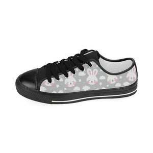 Rabbit cloud Pattern Kids' Boys' Girls' Low Top Canvas Shoes Black