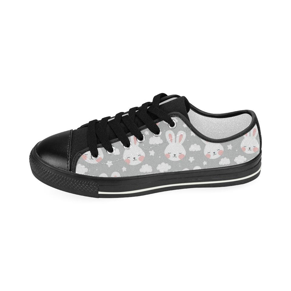 Rabbit cloud Pattern Kids' Boys' Girls' Low Top Canvas Shoes Black