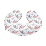 Watercolor sea turtle jellyfish pattern U-Shaped Travel Neck Pillow