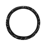 Spider web pattern Black background white cobweb Car Steering Wheel Cover