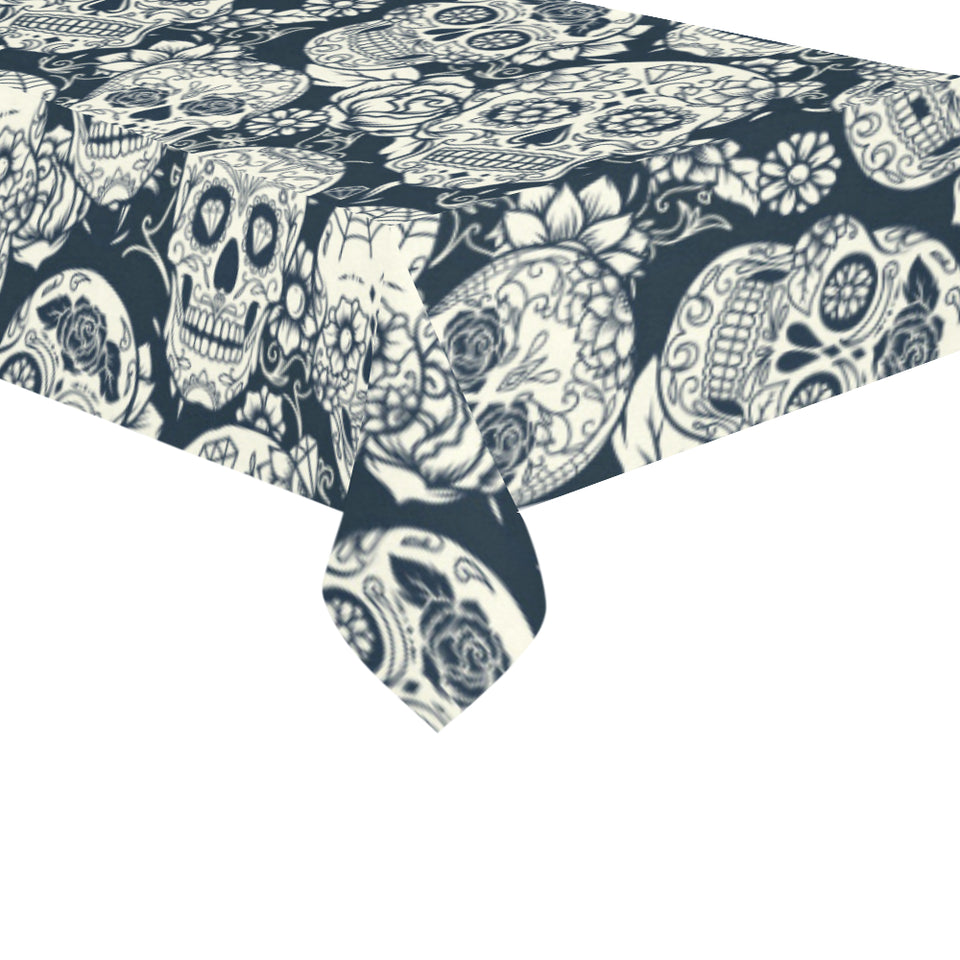 Sugar skull black white pattern Tablecloth
