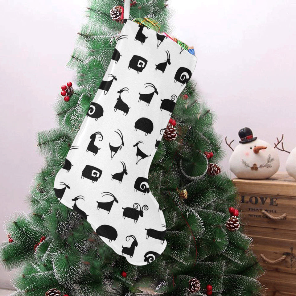 Goat ram pattern Christmas Stocking