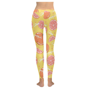 Grapefruit yellow background Women's Legging Fulfilled In US