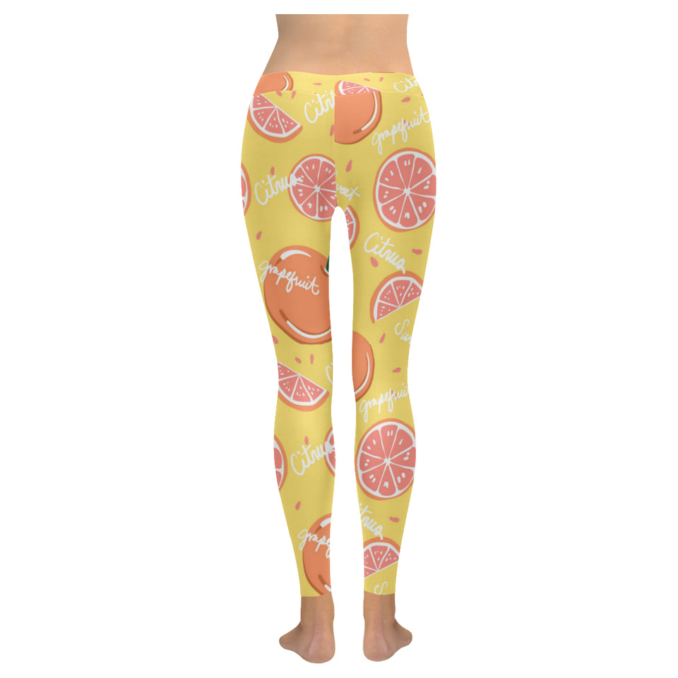 Grapefruit yellow background Women's Legging Fulfilled In US