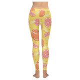Grapefruit yellow background Women's Legging Fulfilled In US