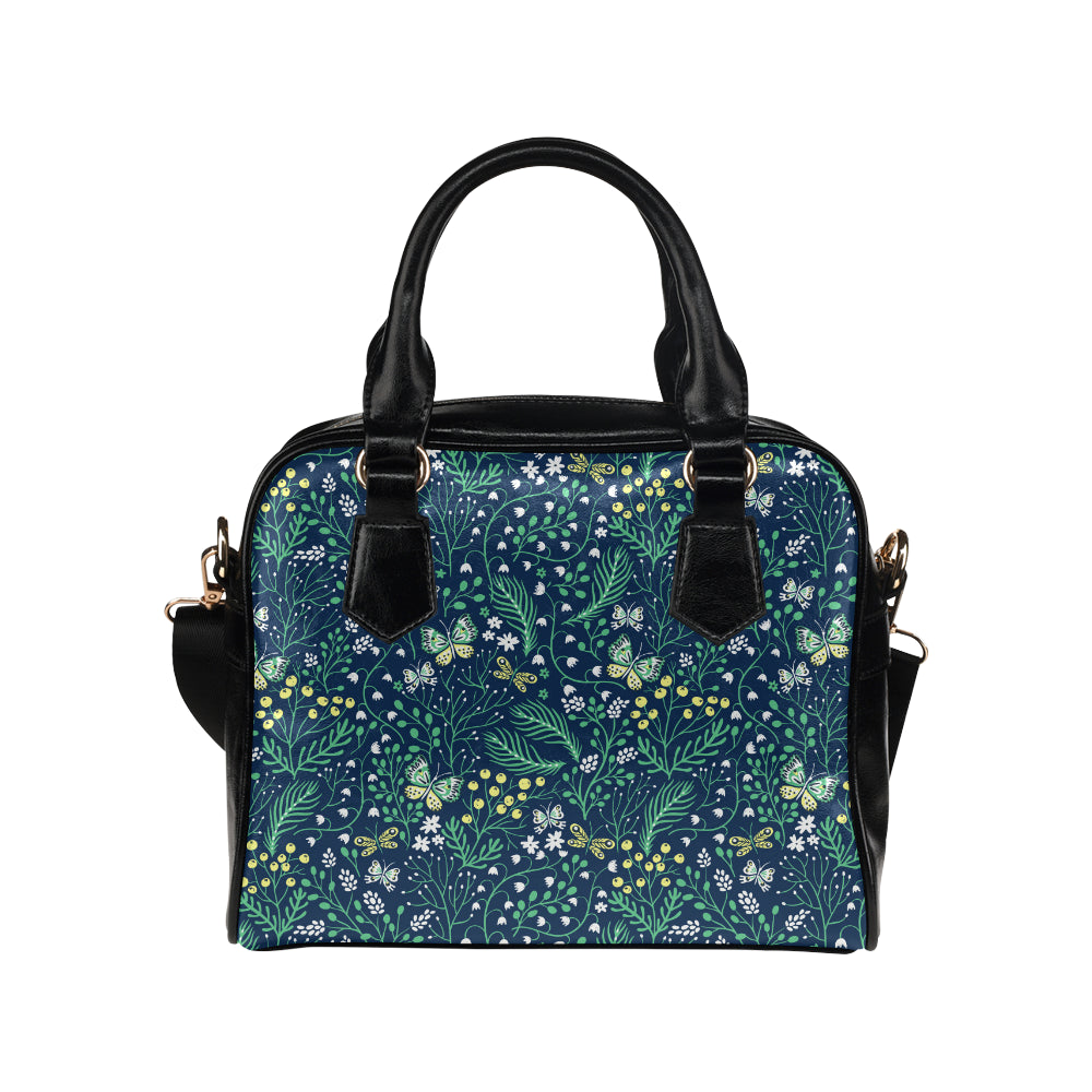 butterfly leaves pattern Shoulder Handbag