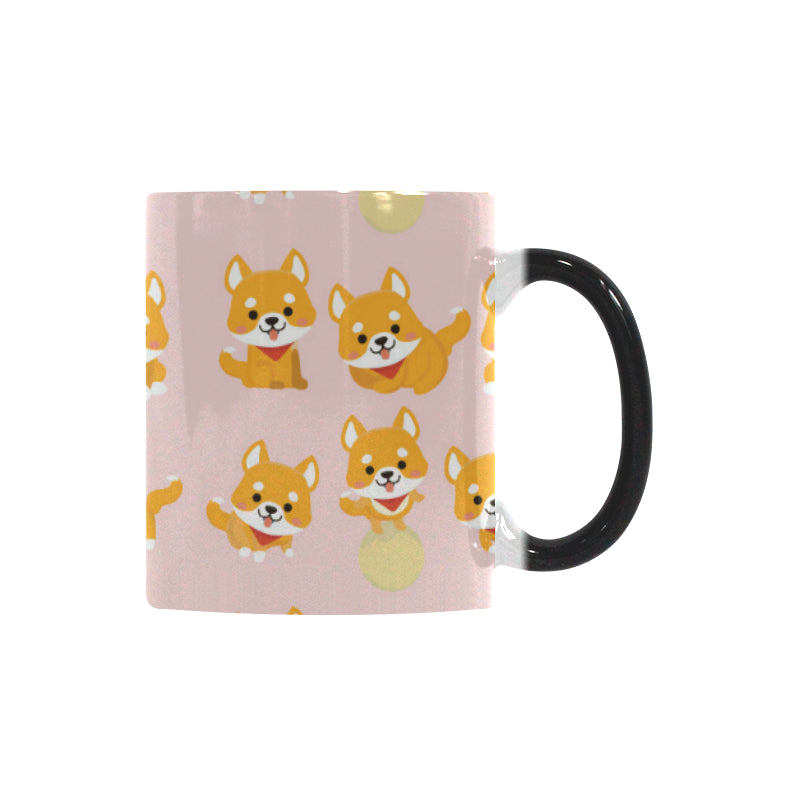 Cute shiba inu dog pattern Morphing Mug Heat Changing Mug