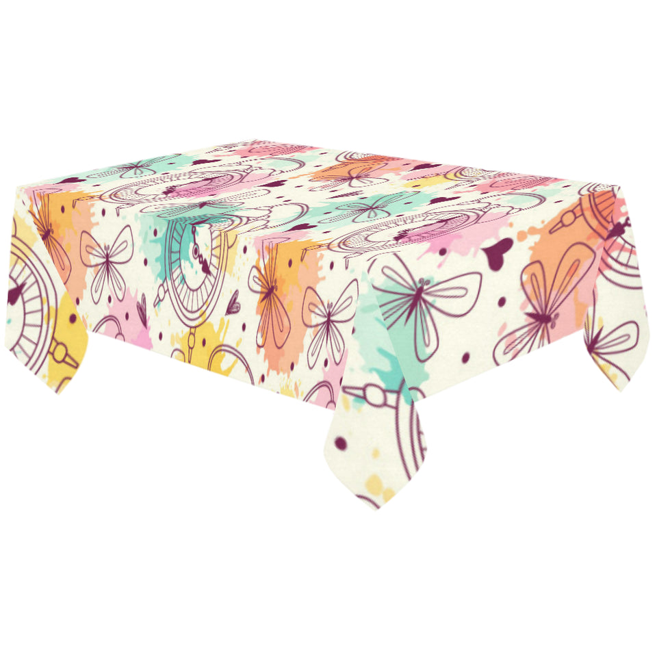 Clock butterfly pattern Tablecloth