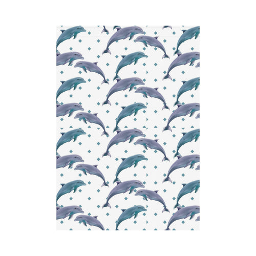 Dolphins pattern dotted background House Flag Garden Flag