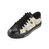 beautiful sunflowers pattern Men's Low Top Canvas Shoes Black