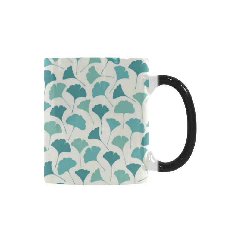 Green ginkgo leaves pattern Morphing Mug Heat Changing Mug