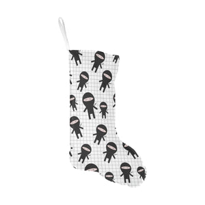 Ninja pattern plaid background Christmas Stocking
