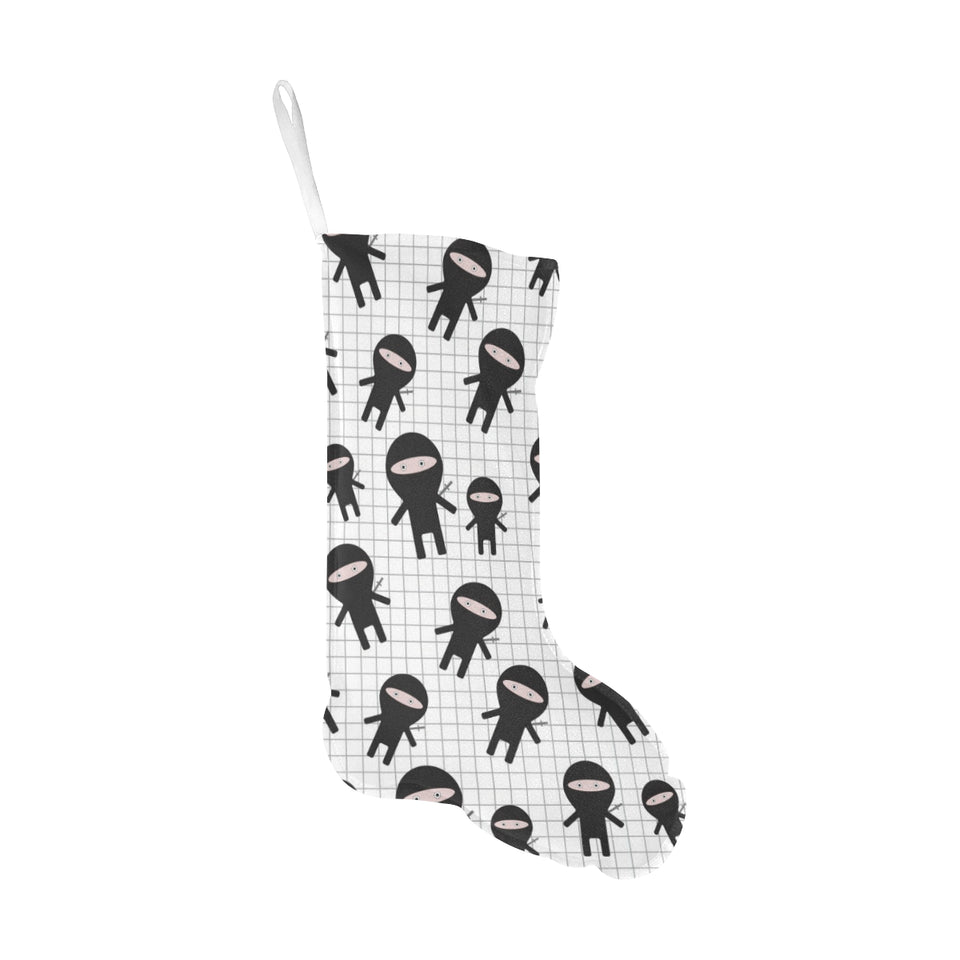 Ninja pattern plaid background Christmas Stocking
