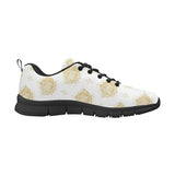 Gold Ornamental lotue waterlily symbol pattern Men's Sneaker Shoes