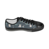 windmill tree pattern Kids' Boys' Girls' Low Top Canvas Shoes Black