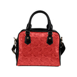 strawberry pattern red background Shoulder Handbag