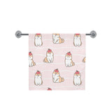 Cute Shiba Inu Dog Apple pattern Bath Towel