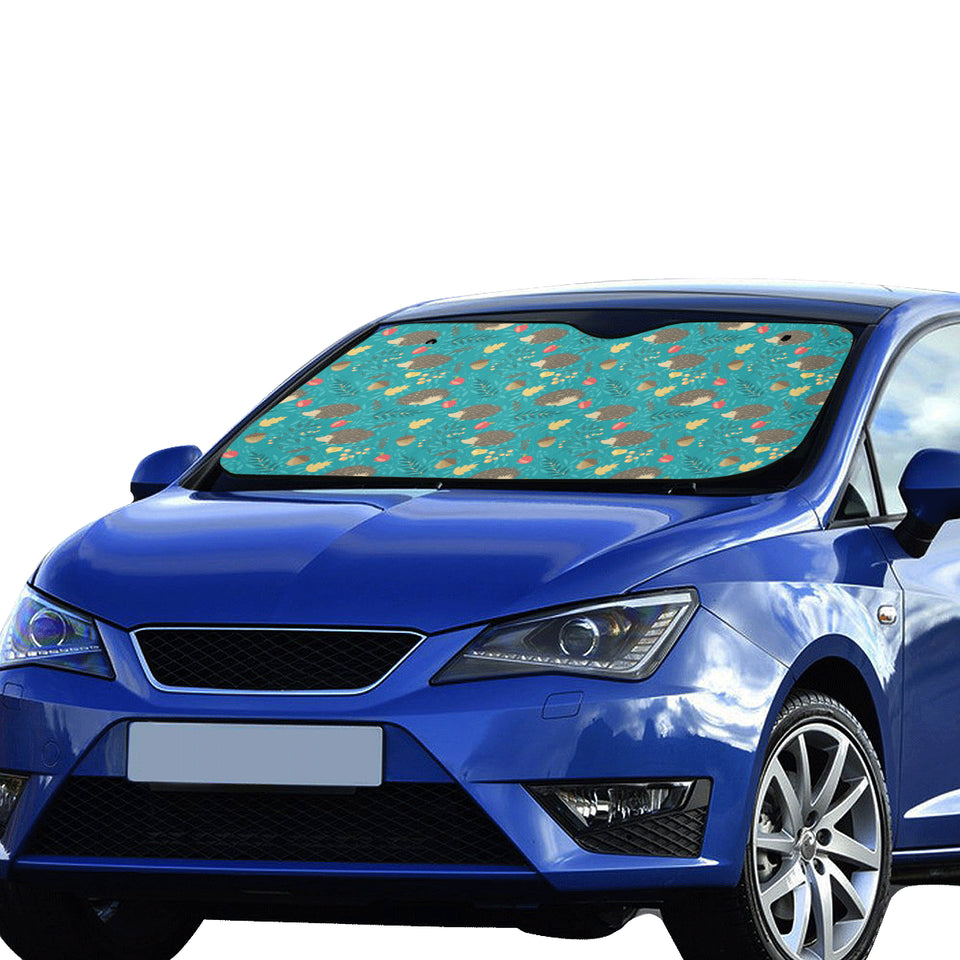Hedgehog Pattern Print Design 01 Car Sun Shade