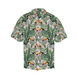 Toucan tropical green jungle palm pattern Men's All Over Print Hawaiian Shirt