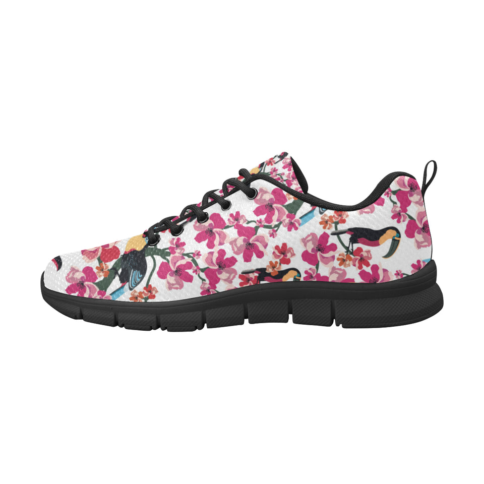 Toucan flower design pattern Women's Sneaker Shoes