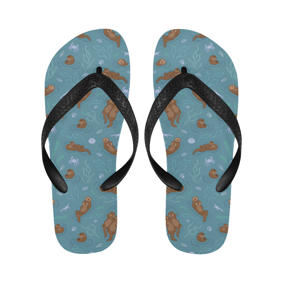 Sea otters pattern Unisex Flip Flops