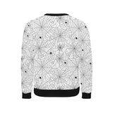 Spider web cobweb pattern white background Men's Crew Neck Sweatshirt