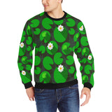 Frog waterlily pattern Men's Crew Neck Sweatshirt