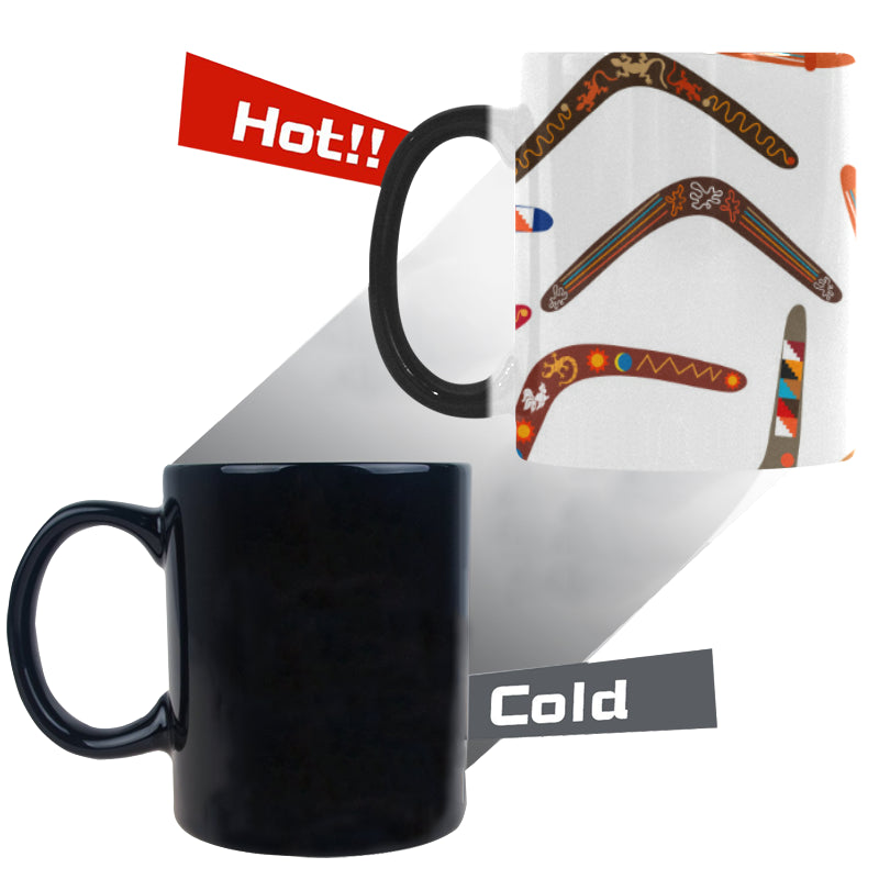 Boomerang Australian aboriginal ornament pattern Morphing Mug Heat Changing Mug