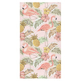 Pink flamingo birds pineapples hibiscus flower pat Bath Towel