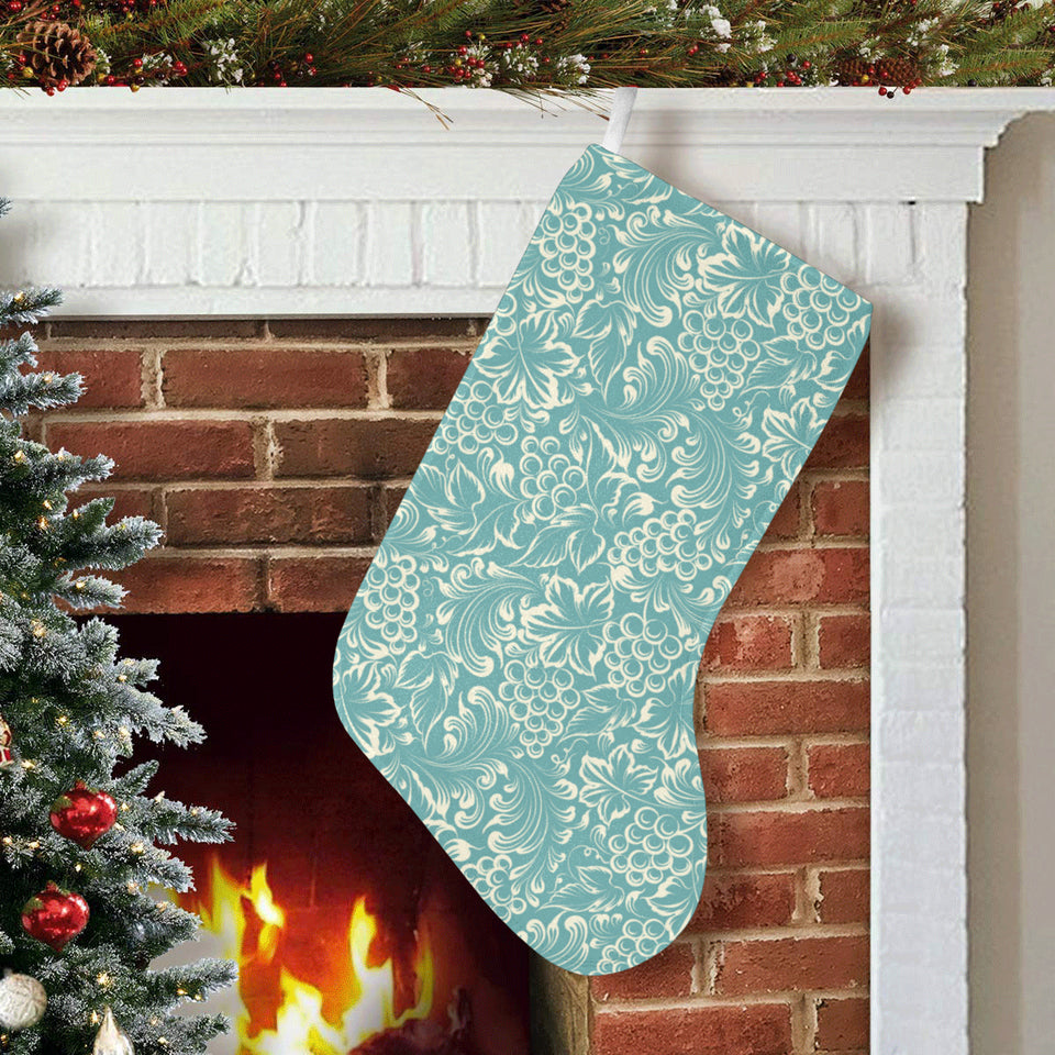 Classic Hand drawn Grape pattern Christmas Stocking