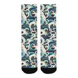 Japanese wave pattern Crew Socks