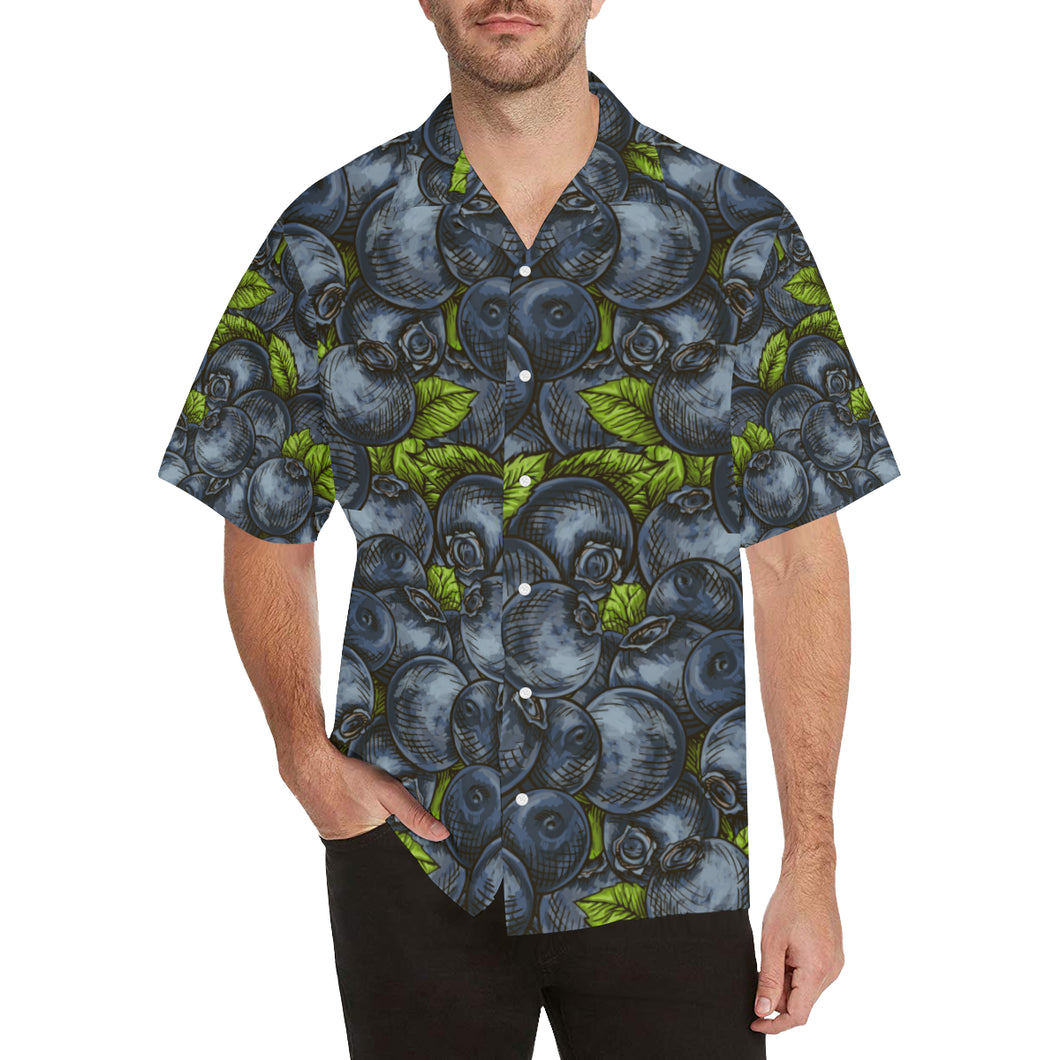 blueberry pattern Men's All Over Print Hawaiian Shirt