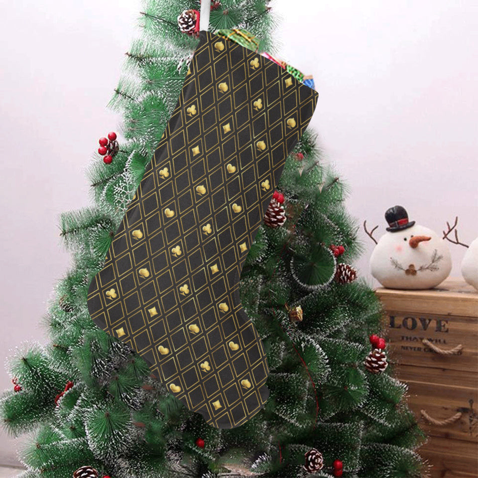 Casino Cards Suits Pattern Print Design 01 Christmas Stocking