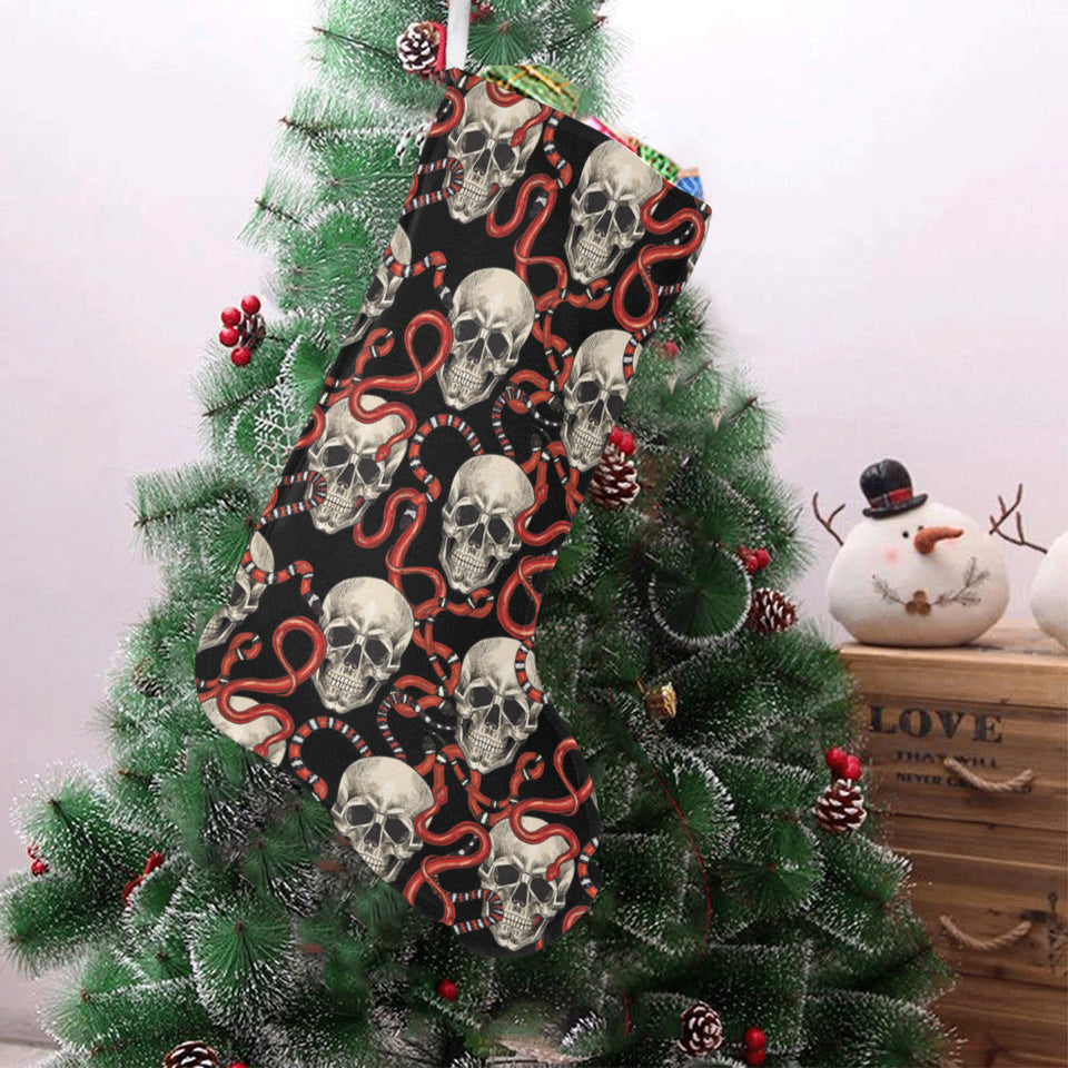 Red snake skull pattern Christmas Stocking