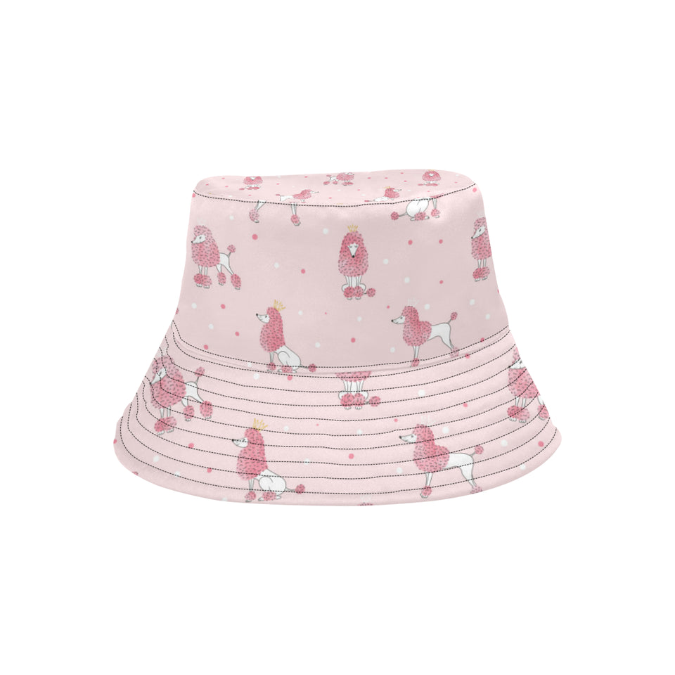 Poodle dog pink color theme Unisex Bucket Hat