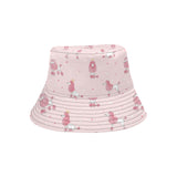 Poodle dog pink color theme Unisex Bucket Hat