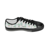 Pastel color cactus pattern Kids' Boys' Girls' Low Top Canvas Shoes Black