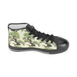 Bonsai pattern Men's High Top Canvas Shoes Black