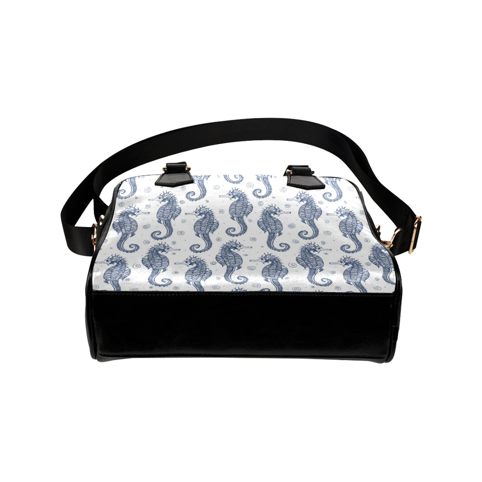 Seahorse pattern background Shoulder Handbag