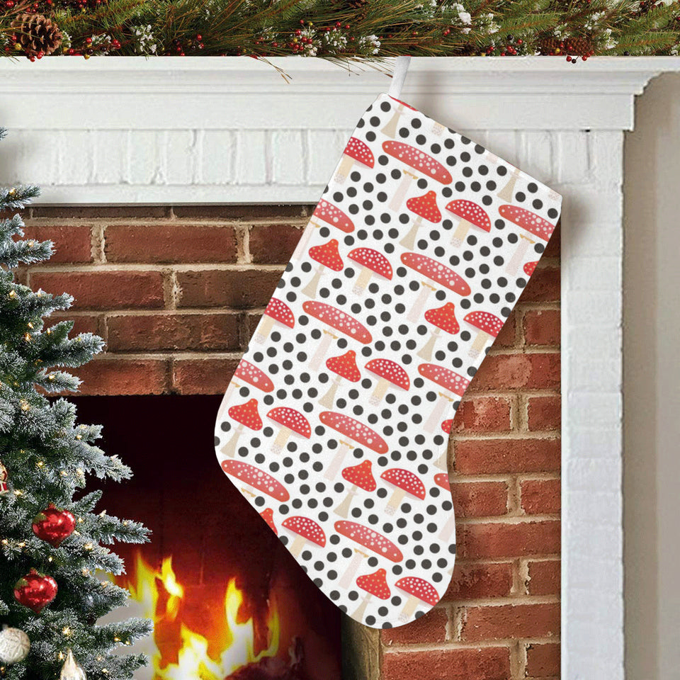 Red mushroom dot pattern Christmas Stocking