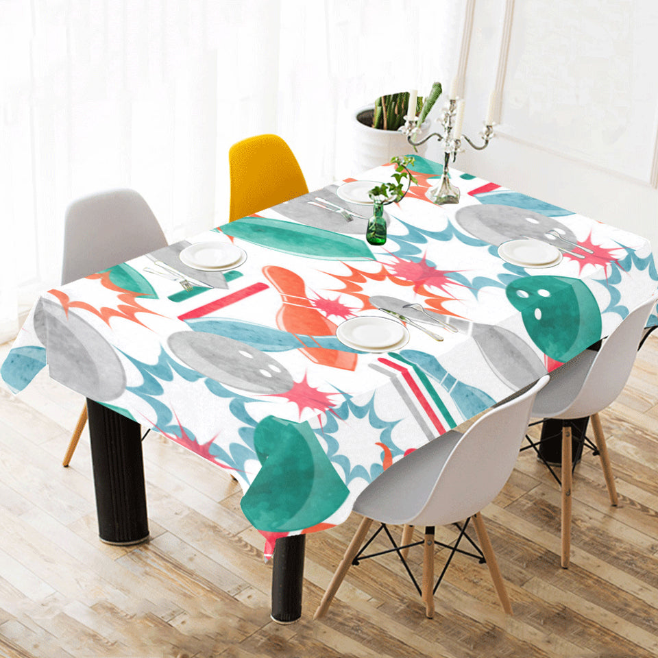 Watercolor bowling pattern Tablecloth