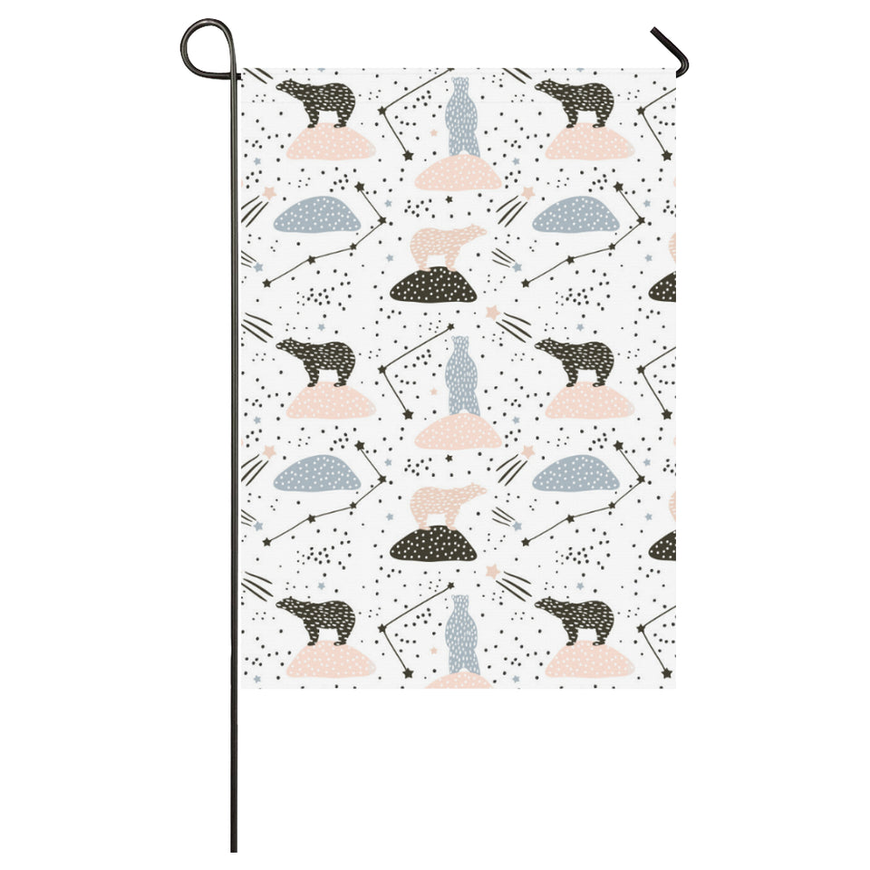 Polar bears star poka dot pattern House Flag Garden Flag