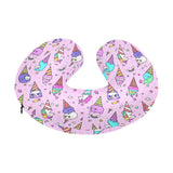 Cute ice cream cone animal pattern U-Shaped Travel Neck Pillow
